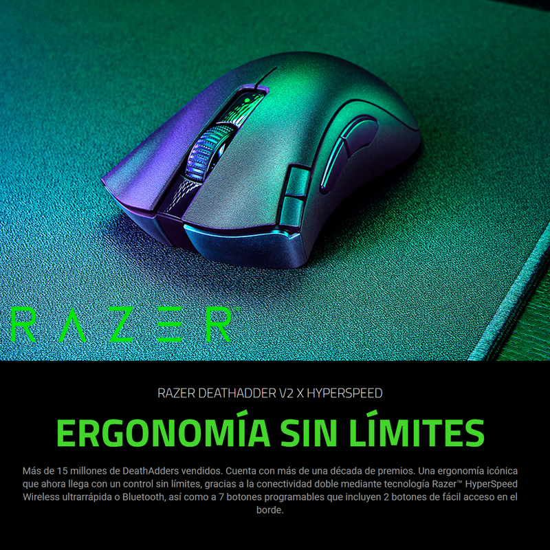 Razer Deathadder V2 X, Mouse Gamer Inalámbrico Hyperspeed