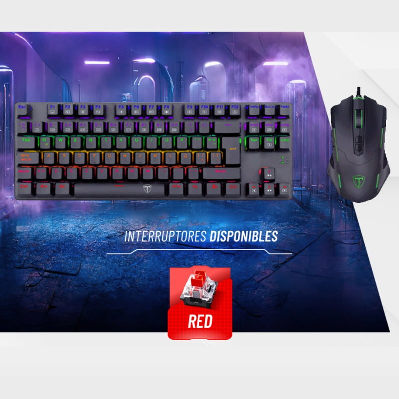 Combo Gamer 2 En 1 Teclado Mouse T-dagger Advance Force Lite