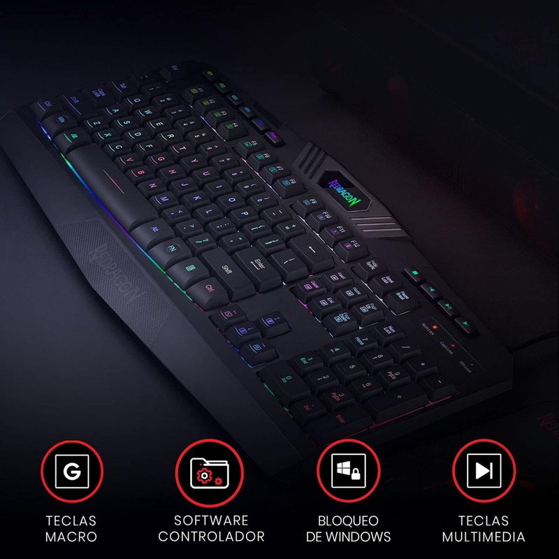 Combo Gamer Redragon Teclado K503 Rgb Esp + Mouse M601 Rgb