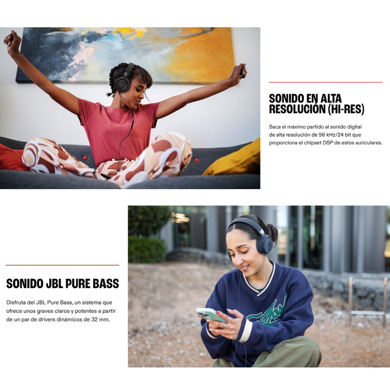 Jbl Tune 520c Diadema Manos Libres Usb-c / Sonido Pure Bass Azul