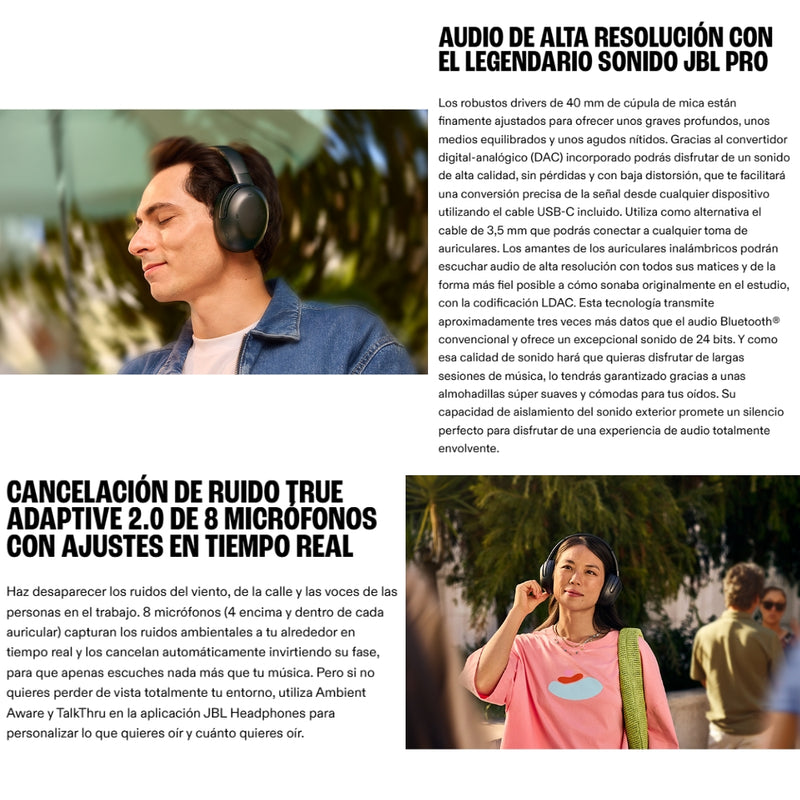 Auriculares Inalámbricos Premium JBL Tour One M3 con Cancelación de Ruido y Audio Hi-Res