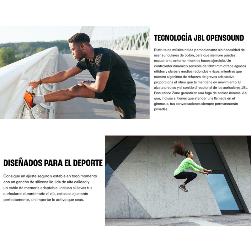 Auriculares Deportivos JBL Endurance Zone, TWS con Certificación IP68 y Tecnología OpenSound