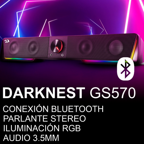 Barra De Sonido Gamer Redragon Gs570 Darknets Rgb Bluetooth