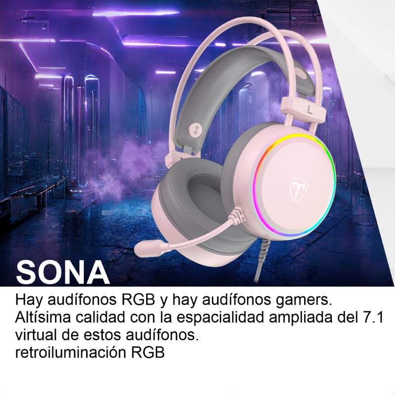 Diadema Gamer Usb T-dagger T-rgh304p Sona, Rgb / 7.1 Virtual