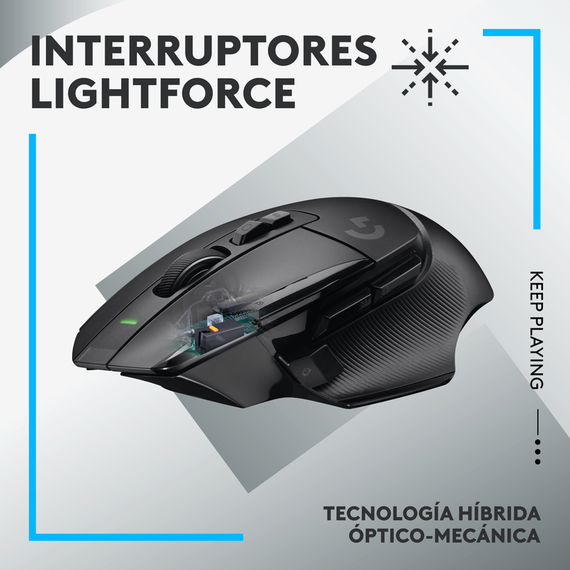 Mouse Gamer Logitech G502 X, Switches Lightforce / Hero 25k