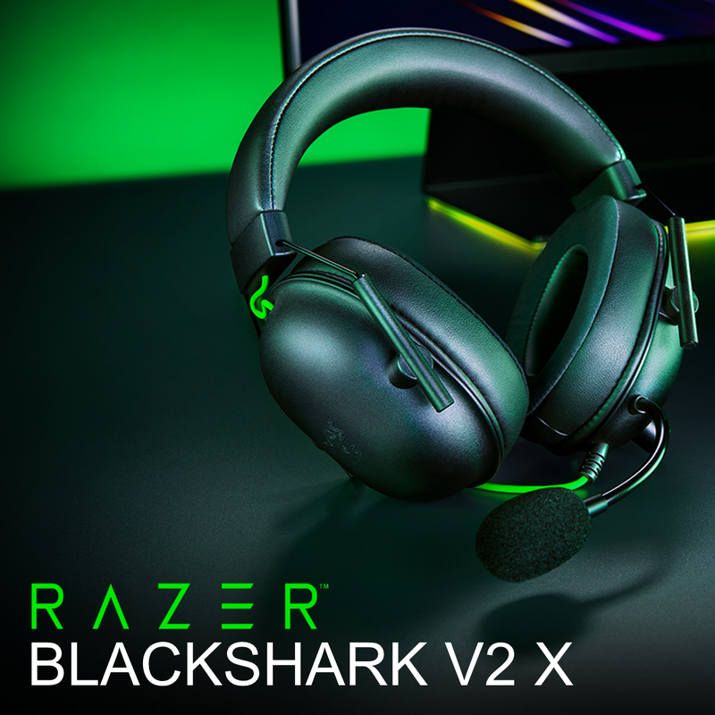 Razer Auriculares BlackShark V2 X Sonido 7.1 Mic HyperClear Cancelación Ruido PC Consolas Móvil - Total Black