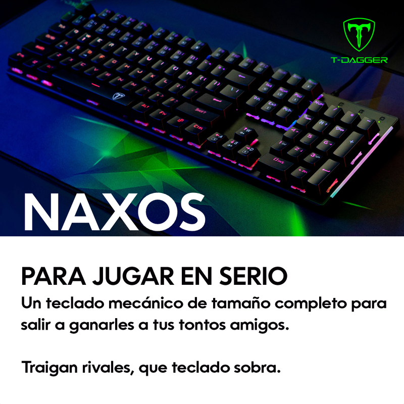 Teclado Gamer Mecánico T-dagger Tgk-310 Naxos Rgb Switch Blu