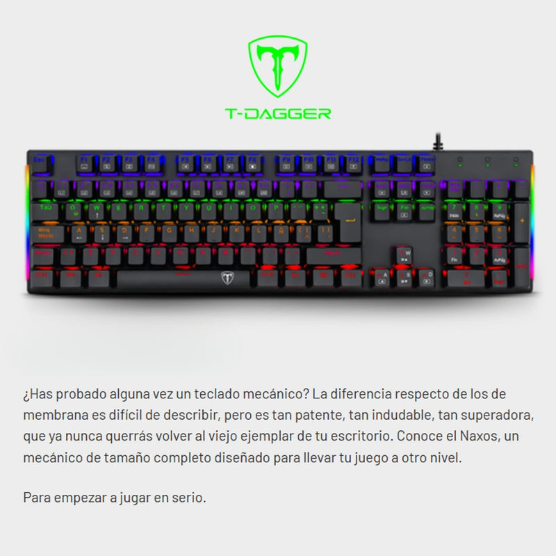 Combo Gamer 3 En 1 Teclado Mecanico TGS-009, Mouse 10000 DPI, Diadema 7.1 T-dagger
