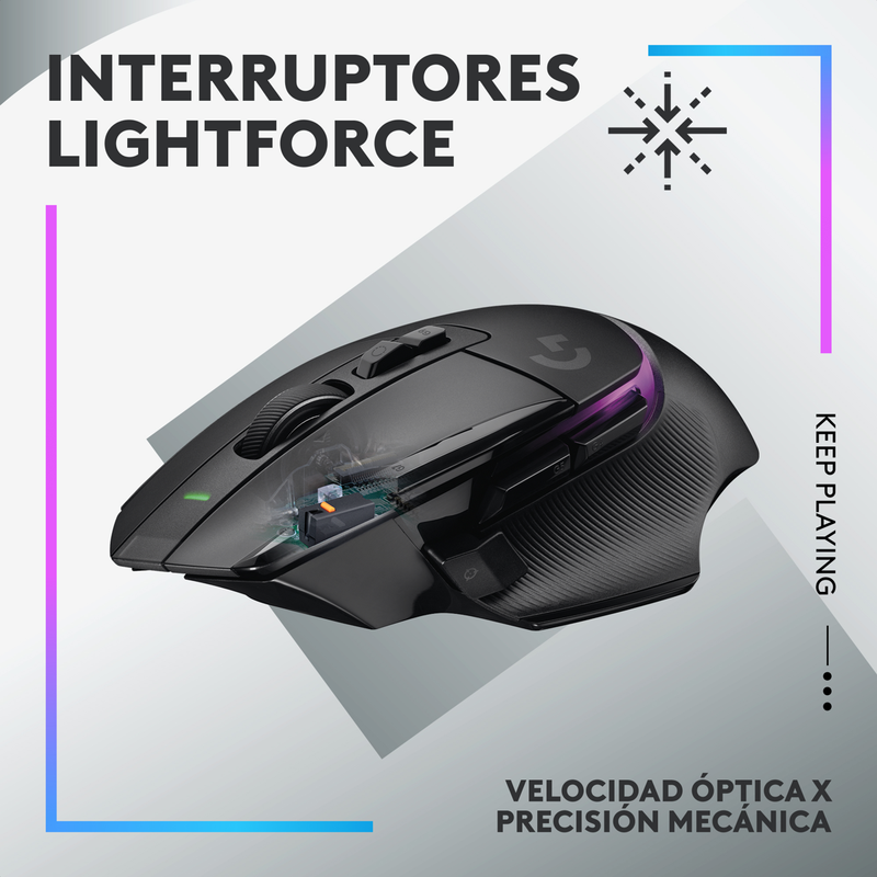 Mouse Gamer Inalámbrico Rgb Logitech G502 X Plus - Negro