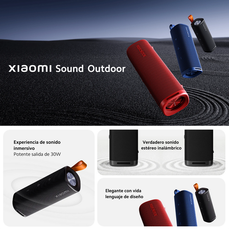 Xiaomi Sound Outdoor, Parlante Bt Portátil 30w Ip67 Tws, Blk