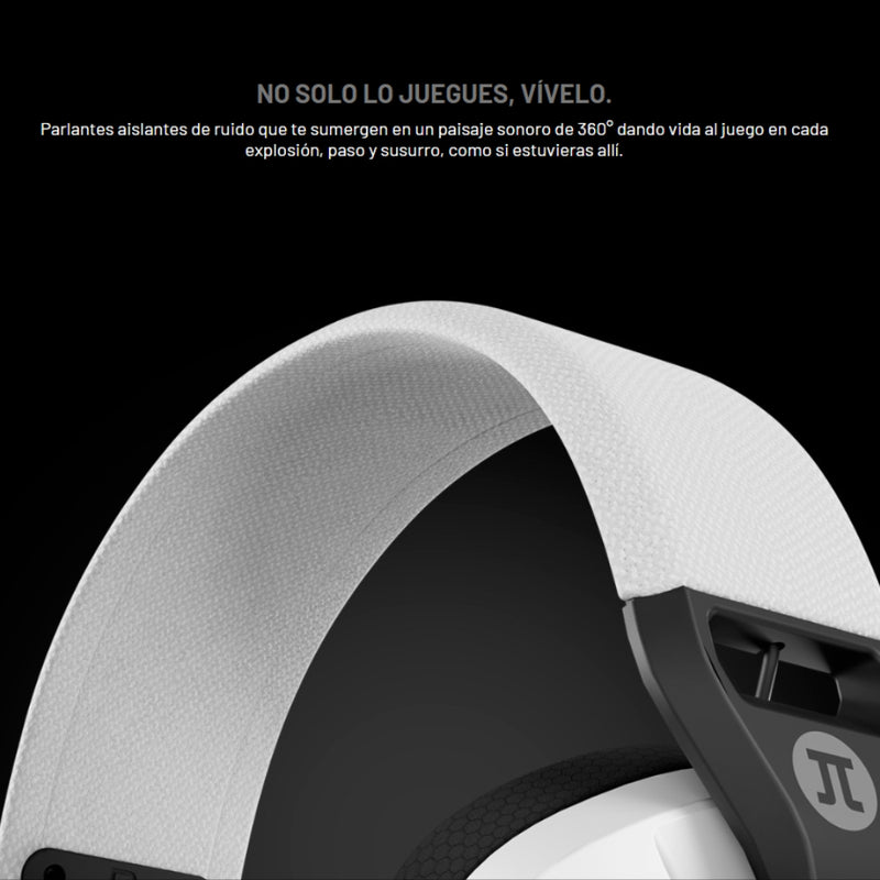 Diadema Gamer Primus Arcus 360bt, Microfono Extraible, Conexión USB 2.4Ghz / Bluetooth / Blanco