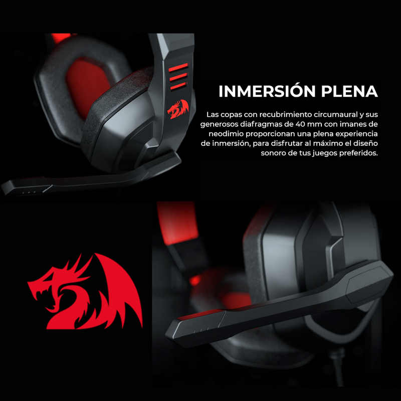 Diadema Gamer Redragon H120 Ares, Micrófono / Plug 3.5mm