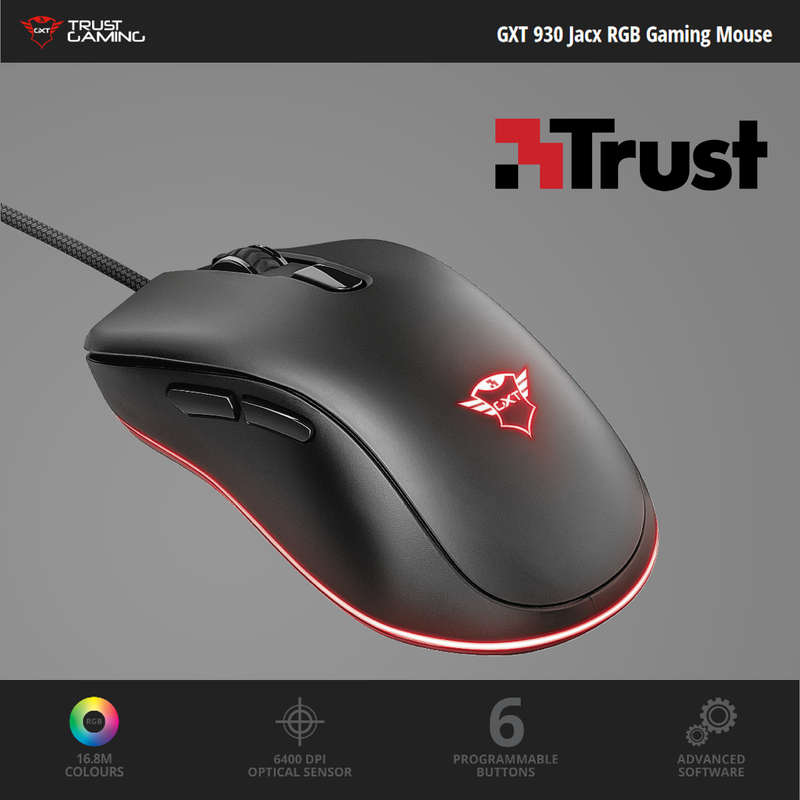 Mouse Gamer Rgb Trust Gxt 930 Jacx, 200~6400 Dpi / 6 Botones
