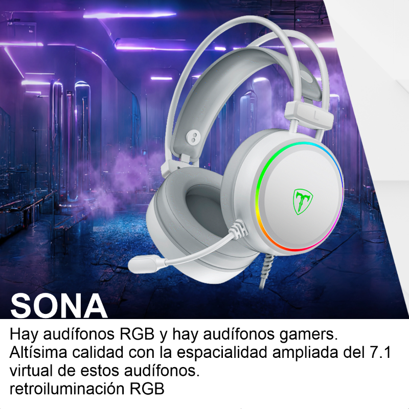 Diadema Gamer Usb T-dagger T-rgh304w Sona, Rgb / 7.1 Virtual