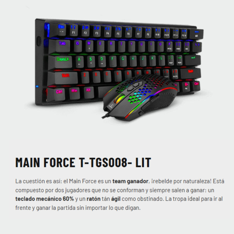 Combo Gamer 2 En 1 Teclado Y Mouse T-dagger Main Force Lite