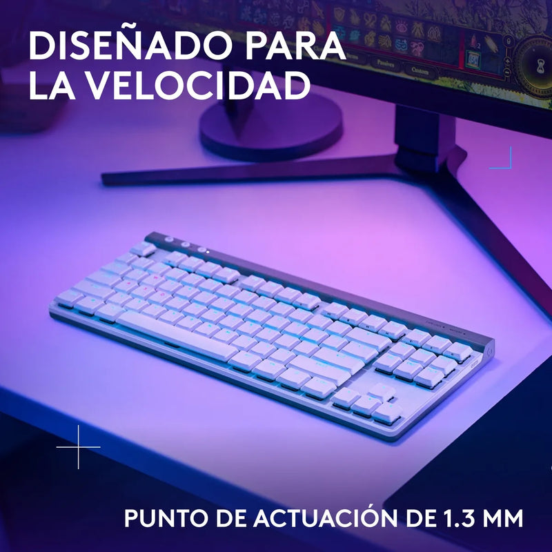 Teclado Gamer Mecánico Logitech G515 Tkl Con Rgb Lightsync Blanco
