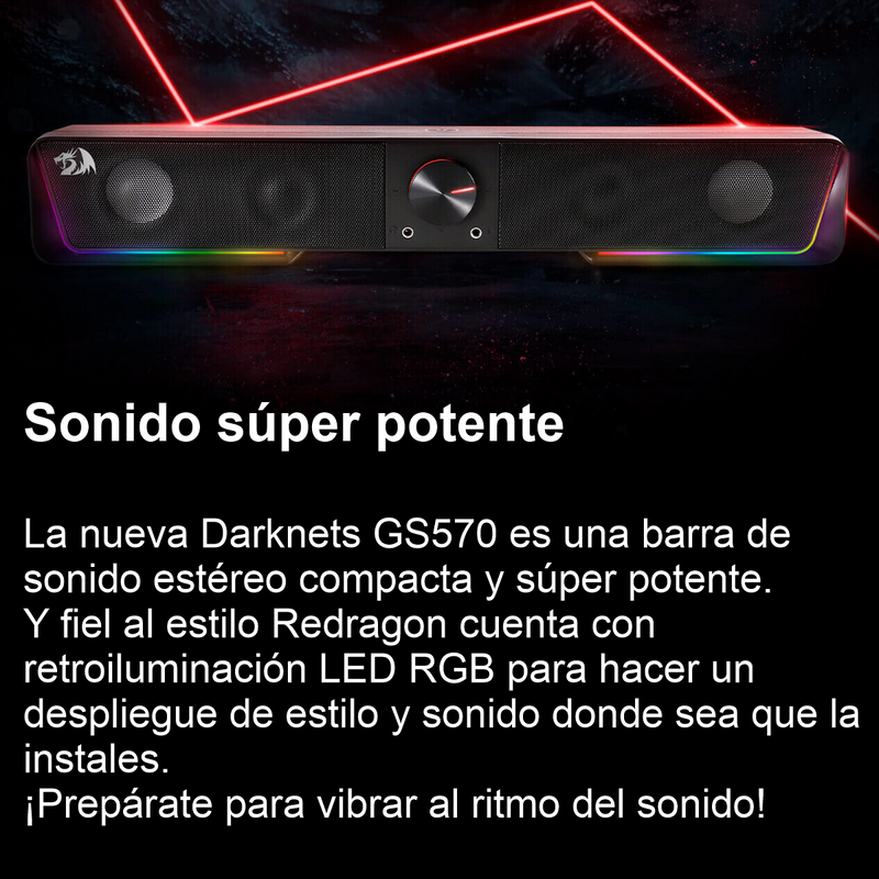 Barra De Sonido Gamer Redragon Gs570 Darknets Rgb + Soporte