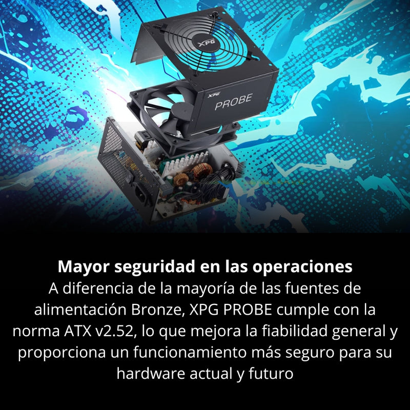 Fuente De Poder Gamer Para Pc, Xpg Probe Bronze 600w