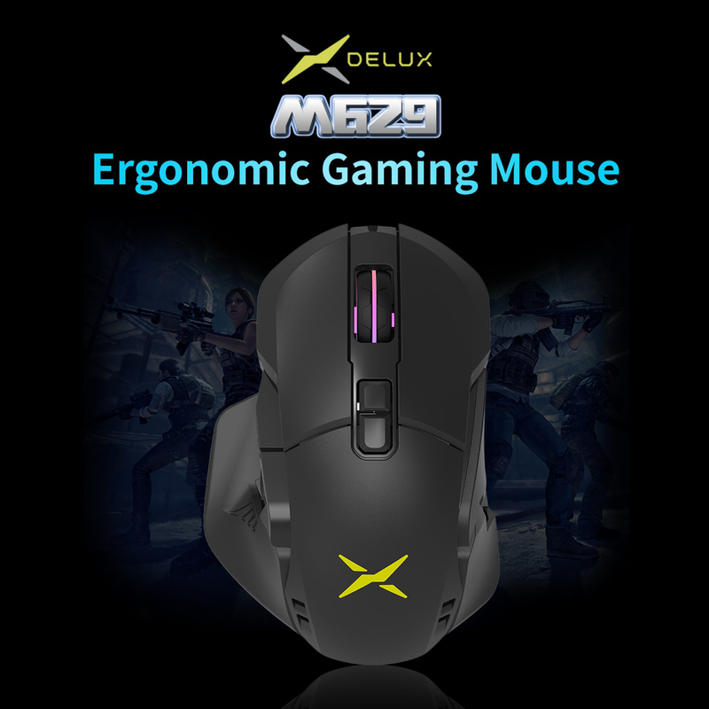 Mouse Gamer Inalámbrico Recargable Delux M629 Rgb / 16000dpi