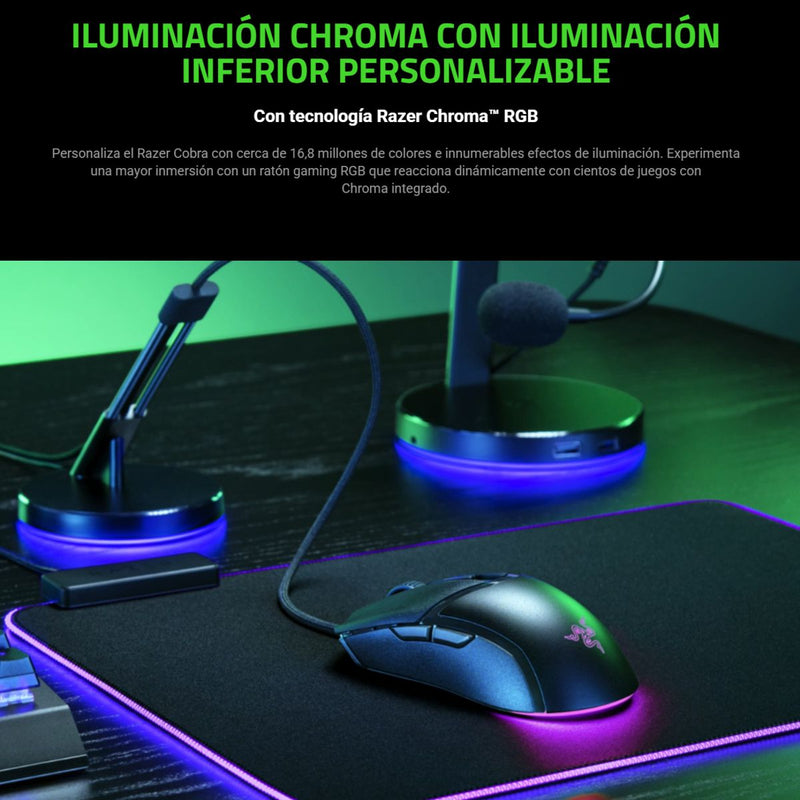 Mouse Gamer Razer Cobra, Chroma Rgb, 8500dpi, 58g, 6 Botones