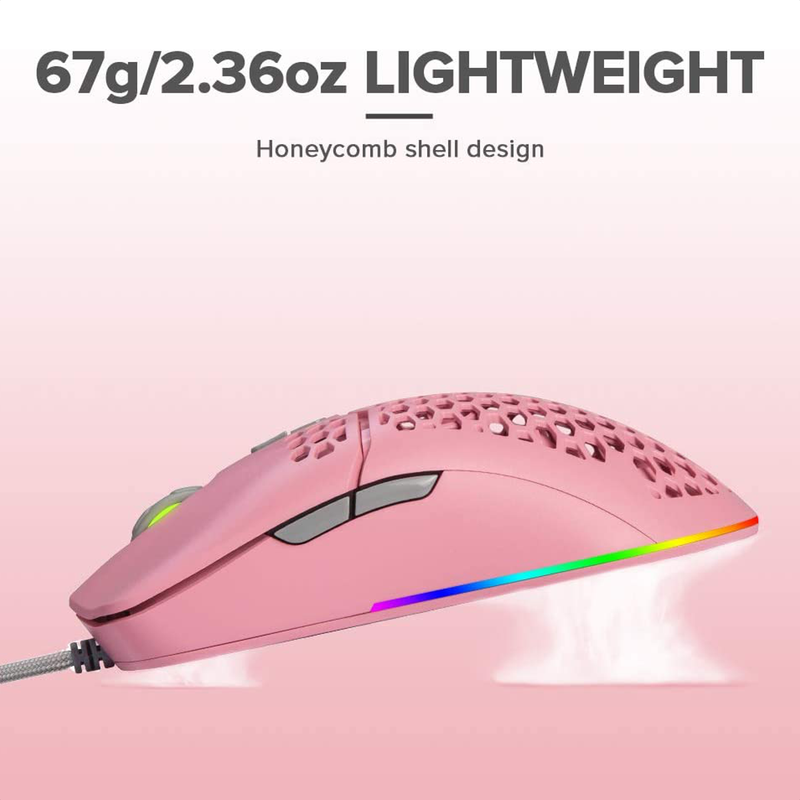 Mouse Gamer Delux M700a Rgb, Programable 7 Botones, Pink