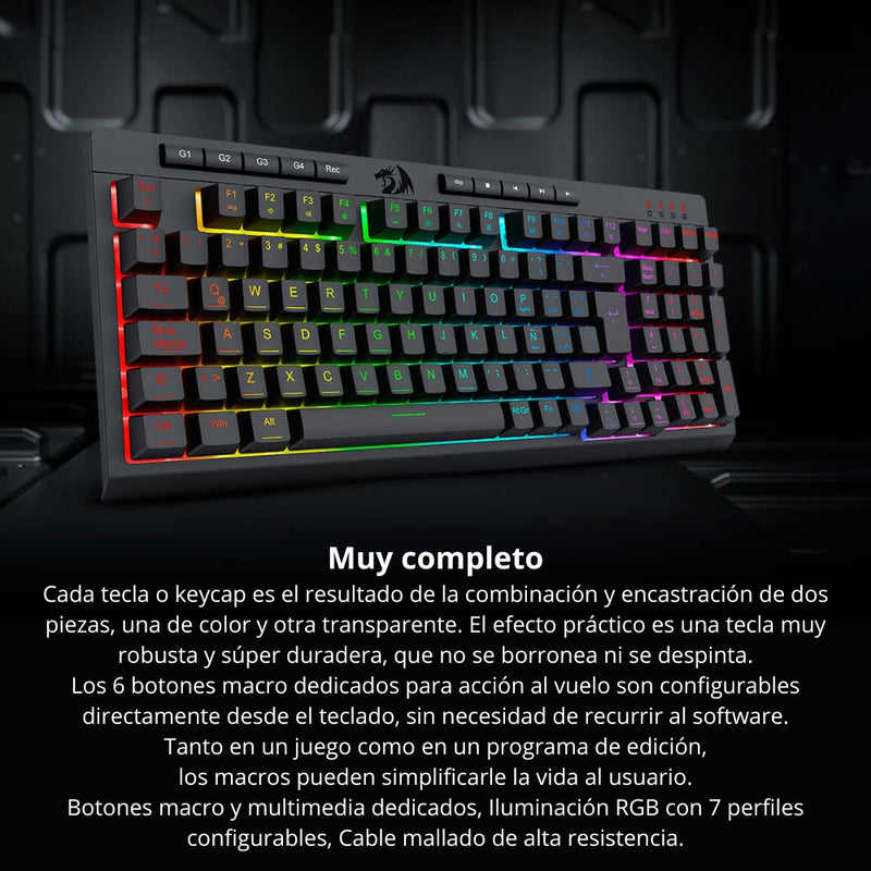 Combo Gamer 4 En 1 Redragon Gaming Essentials S147 Rbg