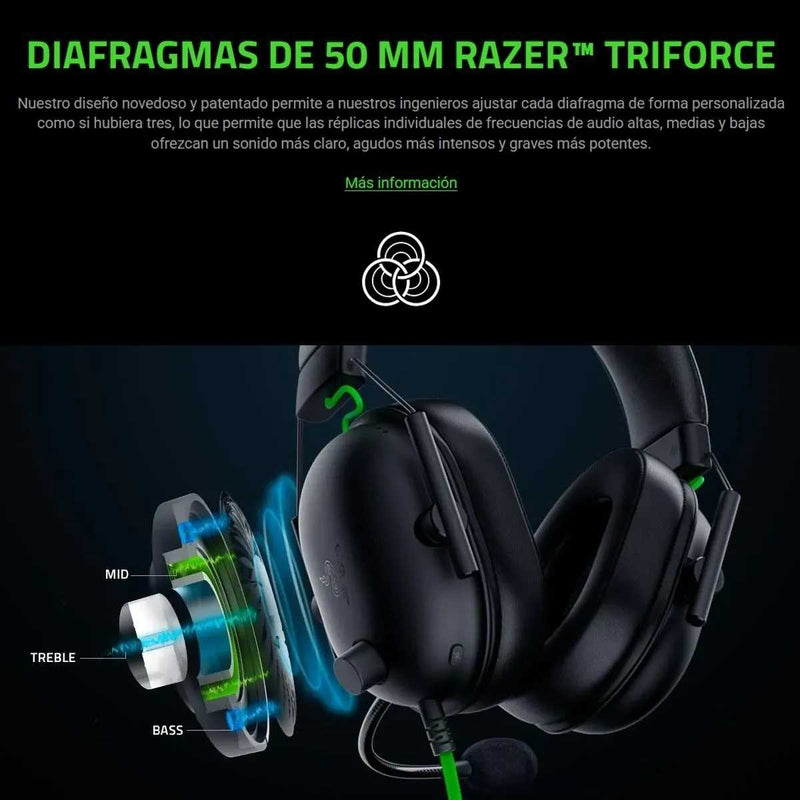 Audífonos Gamer Razer BlackShark V2 X USB Sonido 7.1 Micrófono con Cancelación de Ruido