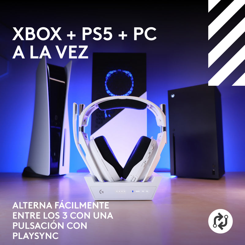 Diadema Gamer Inalámbrica + Base / Logitech Astro A50 X, Wht