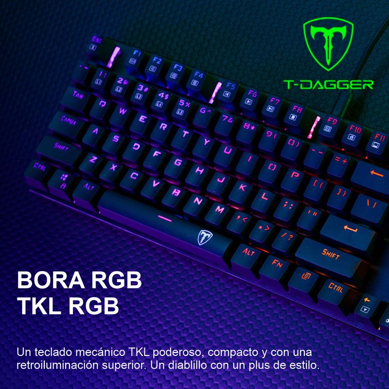 Teclado Gamer Mecánico Tkl T-dagger T-tgk315-rd Bora Rgb