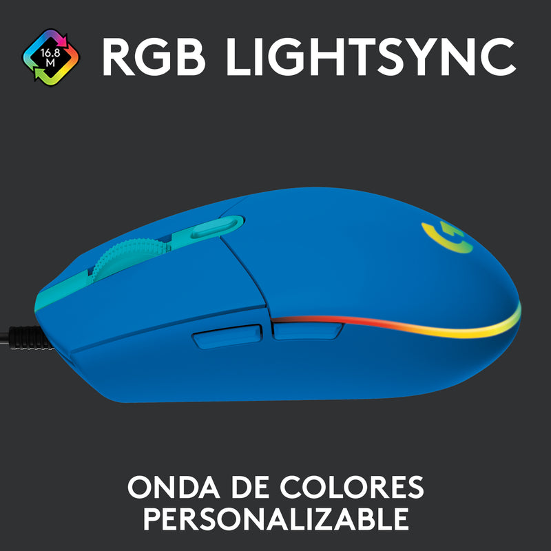 Combo Gamer Logitech Mouse G203 RGB Azul+ Pad Mouse G240