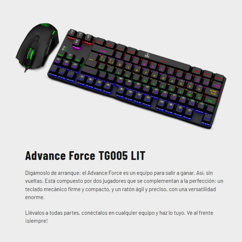 Combo Gamer 2 En 1 Teclado Mouse T-dagger Advance Force Lite