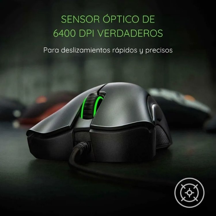 Mouse Gamer Razer DeathAdder Essential 6400 DPI Ergonómico 5 Botones Programables USB - Negro