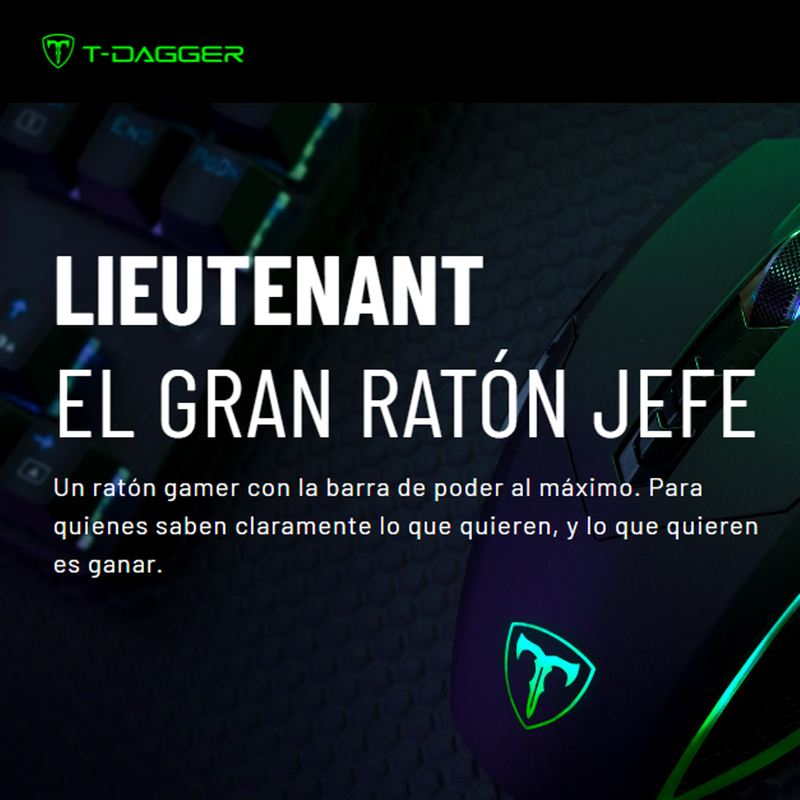 Mouse Gamer T-dagger T-tgm301 Lieutenant Rgb 12000dpi Macros