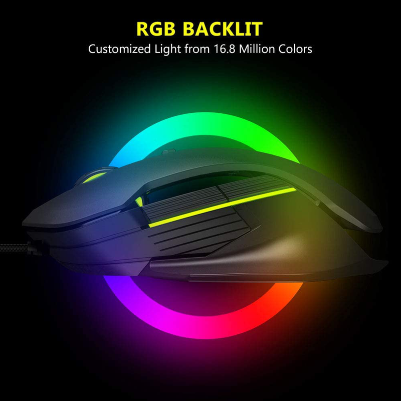 Mouse Gamer Delux M627s Rgb, Programable 8 Botones, 16000dpi