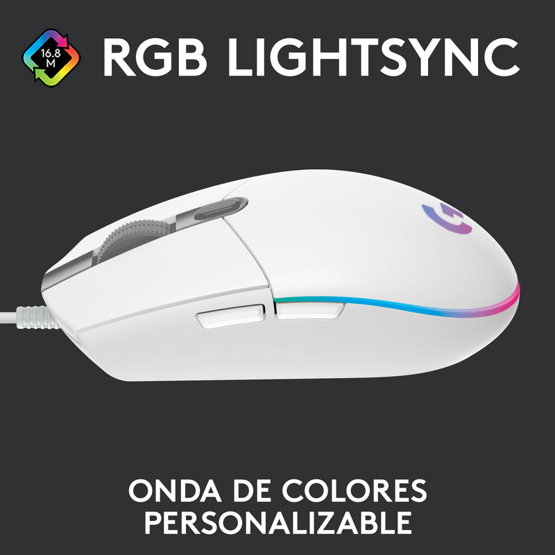 Mouse Gamer Logitech G203 Lightsync Rgb / 8000dpi - Blanco