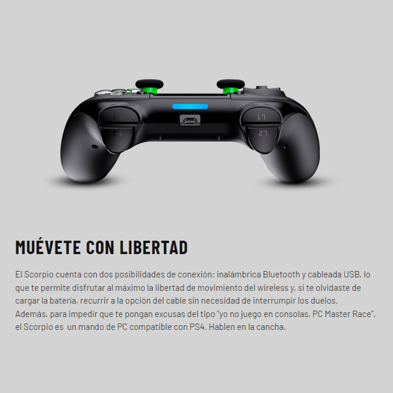 Control Gamepad Bluetooth/usb T-dagger Scorpio, Pc/ps4, Blk