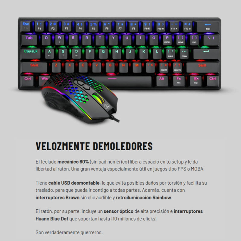 Combo Gamer 2 En 1 Teclado Y Mouse T-dagger Main Force Lite