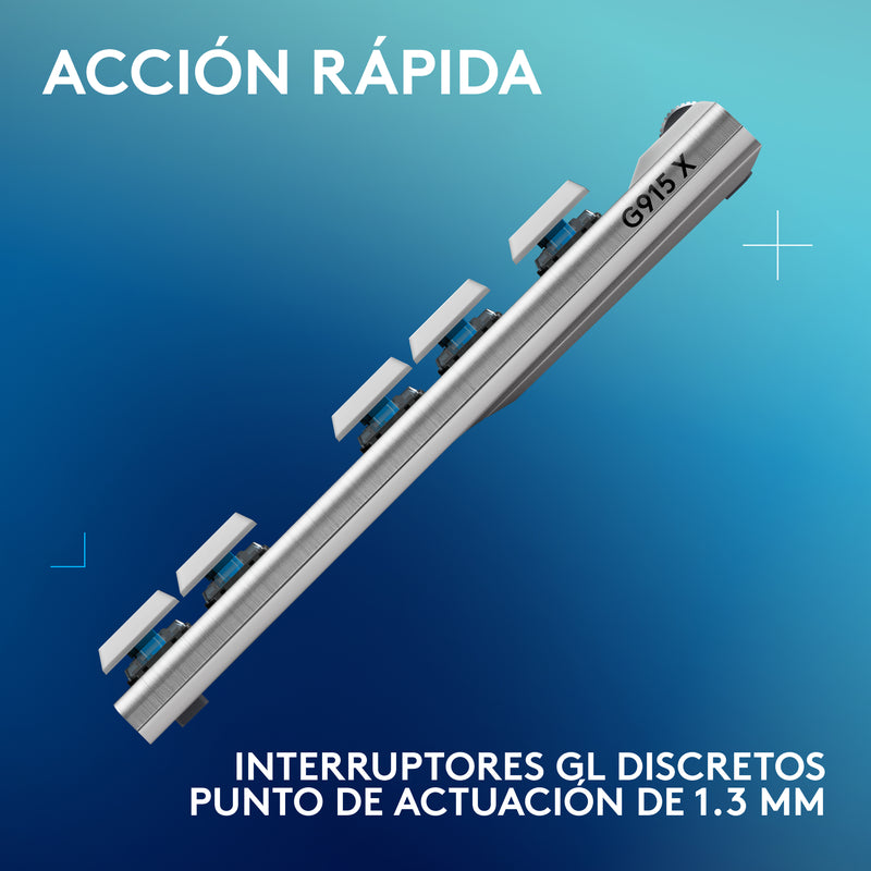 Teclado Gamer Mecánico Logitech G915 X Lightspeed Tkl, Wht