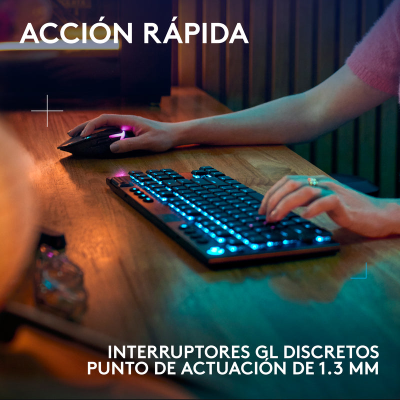 Teclado Gamer Mecánico Logitech G915 X Lightspeed Tkl, Blk