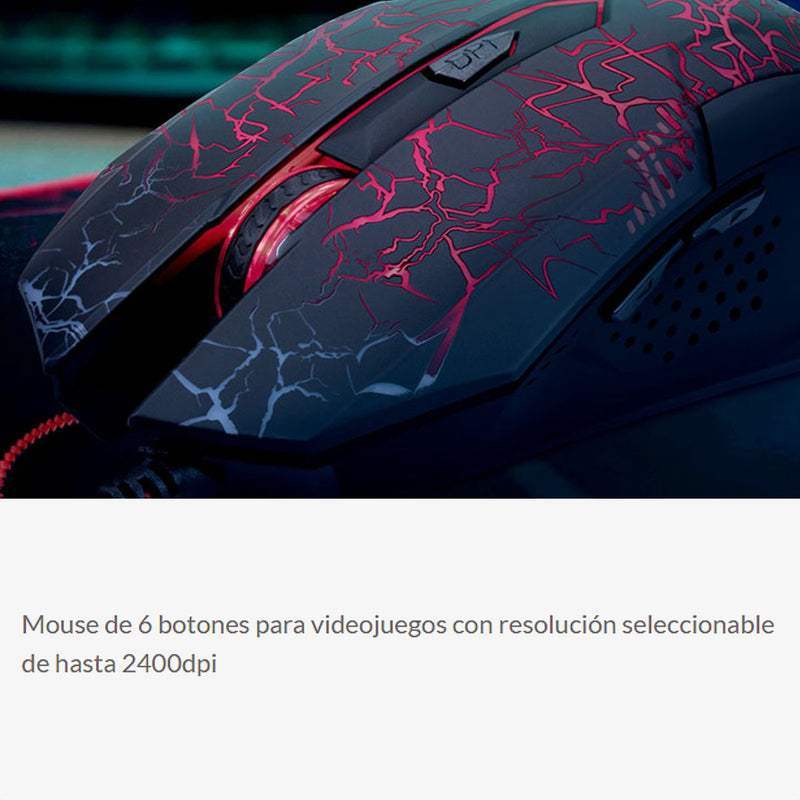 Mouse Gamer Rgb Xtech Xtm-510 Bellixus / 6 Botones / 2400dpi