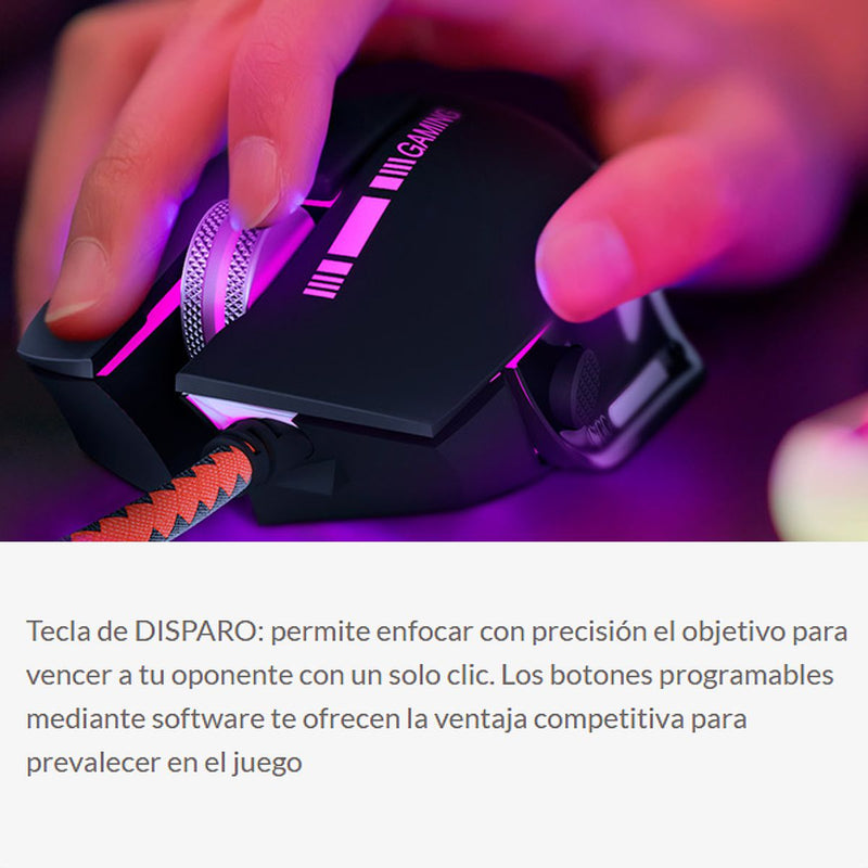 Mouse Óptico 3d Xtech Xtm-720 Combative, 8 Botones / 7200dpi