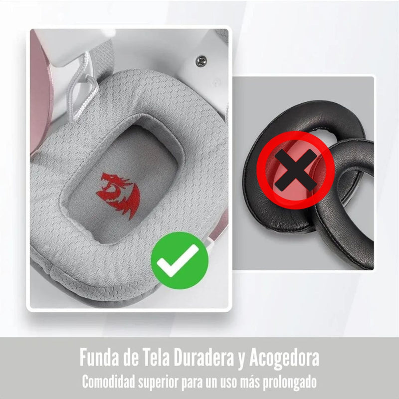 Diadema Gamer Redragon Zeus X con Cable, Controlador de Audio, Blanco