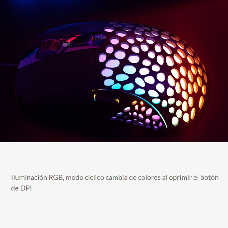 Mouse Gamer Xtech Xtm-910 Swarm, Rgb Con 6 Botones, 6400dpi