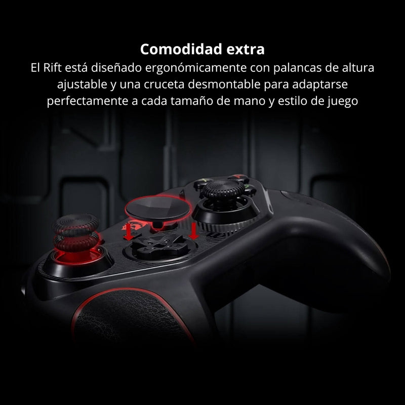 Redragon Control Gamepad Rift G710 4 Macros Turbo Vibración Dual Plug&Play PC Switch PS3