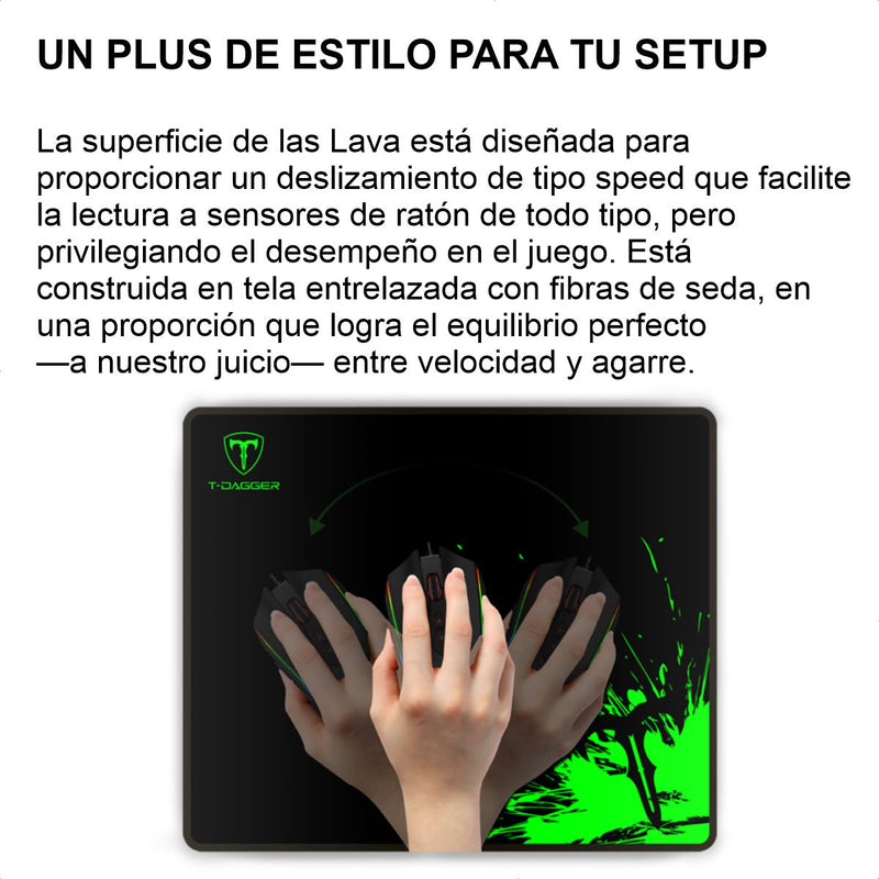 T-dagger T-tmp200 Lava M, Pad Mouse Gamer Medium 360x300x3mm