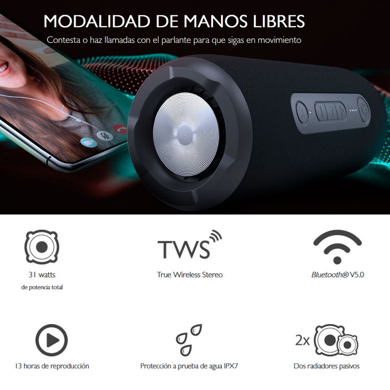 Parlante Bluetooth Impermeable Ipx7 Klip Xtreme Oryx Ksb-600