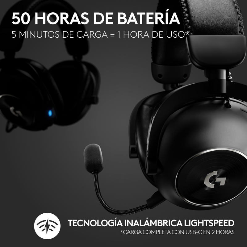Diadema Gamer Logitech G Pro X 2, Lightspeed/bluetooth/3.5mm