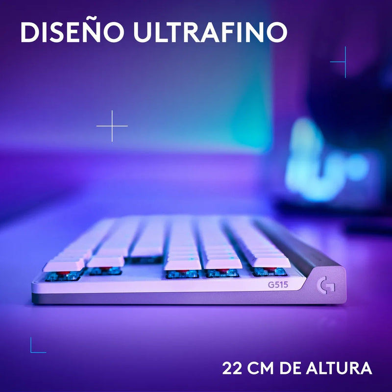 Teclado Gamer Mecánico Logitech G515 Tkl Con Rgb Lightsync Blanco