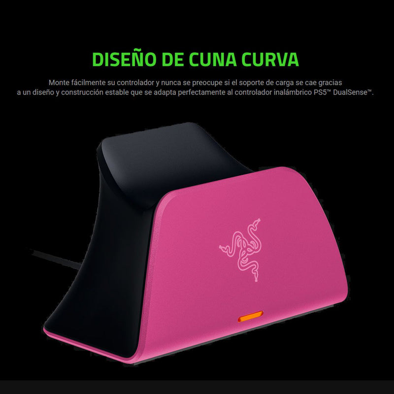 Razer Quick Charging Stand, Base Carga Rápida Mando Ps5, Pnk