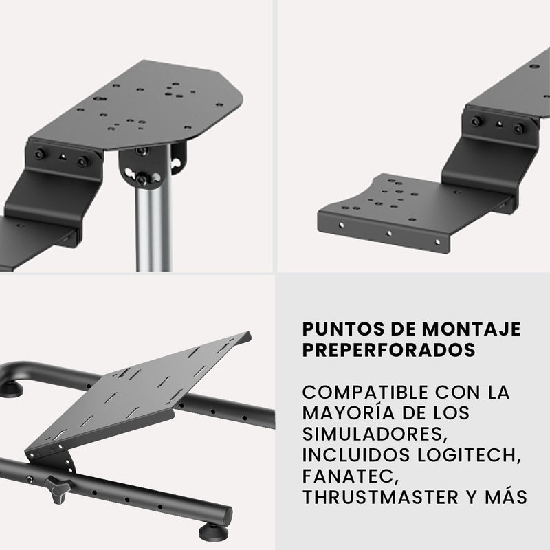Soporte Universal Plegable para Simulador Timón y Palanca TechGo SPTG-03, Compatible Logitech y +